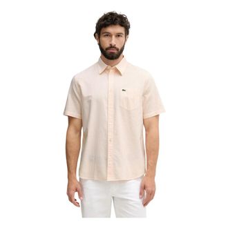 Lacoste Heren, Overhemden, Roze, Maat: 4XL Katoen