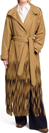 TWP Fringe Benefit Water Repellent Twill Trench Coat in British Khaki at Nordstrom, Size Medium