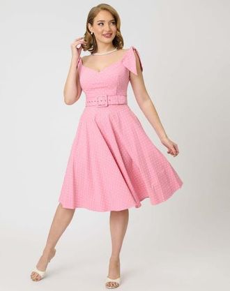 Unique Vintage Prairie Swing Dress in Pink & White Gingham at Nordstrom, Size X-Small