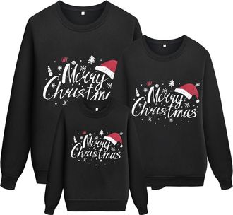Generic Matching Family Christmas Jumpers,Funny Matching Family Jumpers Womens Mens Christmas Sweatshirts Long Sleeve Xmas Sweatshirt Xmas Holiday Jumper Roun