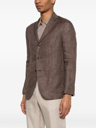 Boglioli Linen Check Blazer - Brown