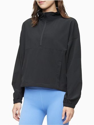 Calvin Klein Womens Performance 1/2 Zip Pullover Jacket - Black - XL