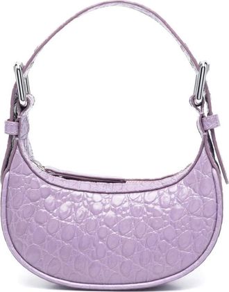 by FAR Handbags, female, Purple, Size: ONE SIZE Mini Soho Crocodile-Embossed Shoulder Bag