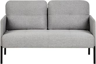 Beliani Upholstered Bench 2 Seater LAHTI Fabric Grey