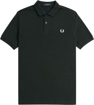 Fred Perry Mens M6000 Plain Polo Shirt Night Green Cotton - Size X-Large
