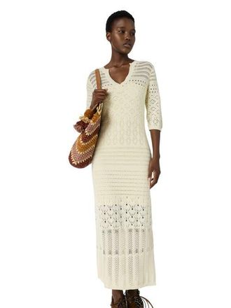 Gerard Darel Riana Crochet Maxi Dress in Ecru at Nordstrom, Size Small