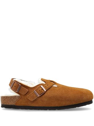 Birkenstock Tokio Shearling Suede Slippers-Donna