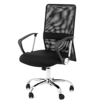 Oresteluchetta Silla de oficina en microfibra negra cm. Al.100/110 x l.63 x p.63