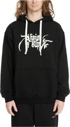 Vision Of Super Engel Standbeeld Patroon Hoodie - Heren - Hoodies - Zwart - M - Katoen - Hoodies & sweatvesten