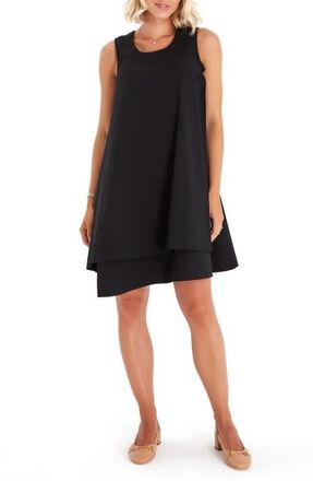 Accouch&eacute;e Amaze Sleeveless Cotton Maternity/Nursing Swing Dress in Black at Nordstrom, Size X-Large