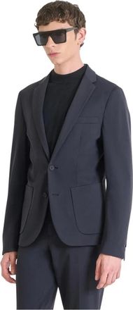 Antony Morato Single-Breasted Blazer - Heren - Blazers - Blauw - XL - Leer - Jassen