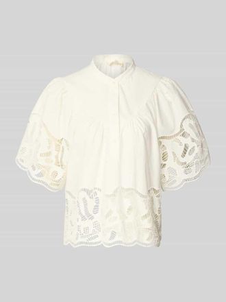 Suncoo Regular Fit Bluse mit Spitze Modell LINDA in Weiss, Gr&ouml;&szlig;e XL