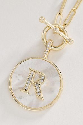 Melinda Maria Love Letters Medallion Monogram Necklace