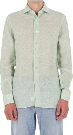 Borriello Linnen Melange Shirt - Heren - Casual Overhemden - Groen - 3XL - Linnen - Overhemden
