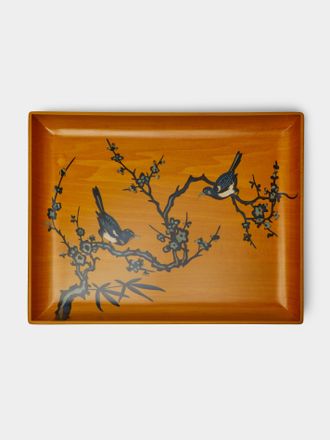 Silvia Furmanovich Birds Marquetry Wood Tray (16in/41cm)