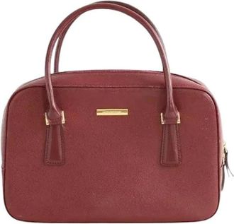 Burberry Pre-owned Handbags, female, Red, Size: ONE SIZE Pre-owned Leather Handbag