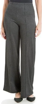 Max Studio Herringbone Wide Leg Pants in Black/Charcoal at Nordstrom Rack, Size X-Small