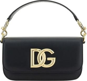 Dolce & Gabbana Glamoureuze Leren Handtas - Dames - Handtassen - Zwart - ONE Size - Tassen