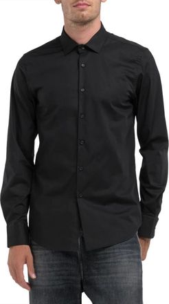 Replay Camicia Popeline Slim Fit M4140 - - Shirts - Uomo - Nero - 2XL