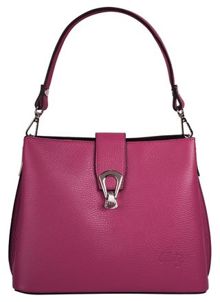 Cluty Umh&auml;ngetasche CLUTY, Damen, Gr. B/H/T: 25cm x 21cm x 13cm onesize, pink, Leder, leicht gl&auml;nzend, unifarben, Taschen Umh&auml;ngetasche, echt Leder, Made in