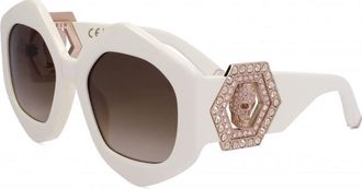 Philipp Plein Womens SPP102S 54 09ZQ Sunglasses - White - One Size