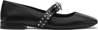 Versace Zwarte leren ballerina schoenen - Dames - Ballerinas - Zwart - 40 EU - Leer - Schoenen