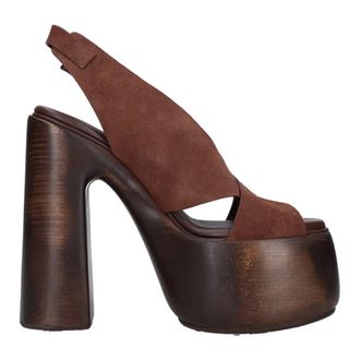 Casadei High Heel Sandals - female - Casadei - High Heel Sandals - Brown - 4 UK - Shoes