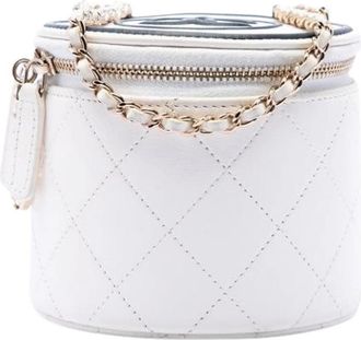 Chanel Pre-owned Quilted Lambskin Crossbody Bag - Dames - Vintage Handtas - Wit - ONE Size - Leer - Vintage