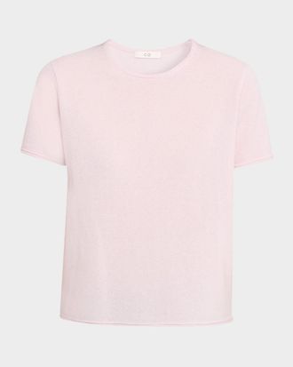 Co Short-Sleeve Cashmere T-Shirt Sweater