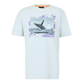 HUGO BOSS Heren Walvis Katoenen T-Shirt (Blauw)