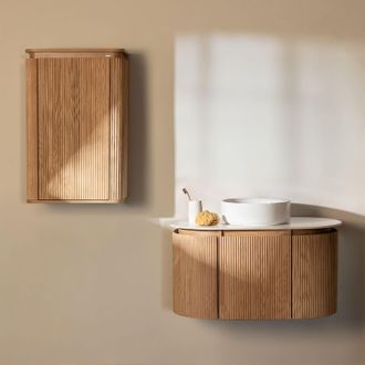 Sklum Conjunto De Mueble De Ba&ntilde;o Suspendido 90x50 Cm En Madera Carsone Sklum