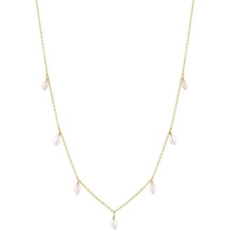 Set & Stones Meri Pearl Necklace in Gold at Nordstrom, Size 16