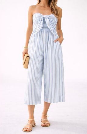 Bishop + Young Elva Stripe Jumpsuit in Blue Serene Stripe at Nordstrom, Size X-Small