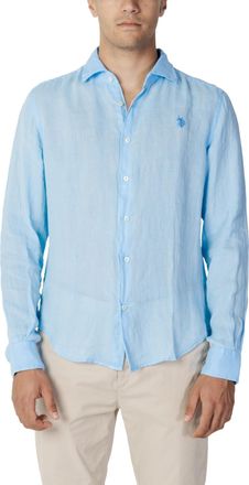 U.S.Polo Association Light Blue Linen Long Sleeve Shirt