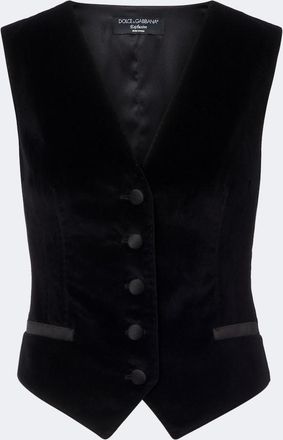 Dolce & Gabbana Gilet in velluto misto cotone e seta