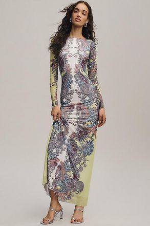 AFRM Boat-Neck Long-Sleeve Maxi Dress
