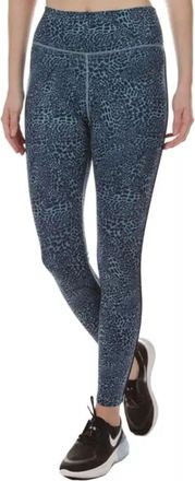 Nike One Leopard Tight Fit Leggings Cerulean Blue CK3072-424 Womens