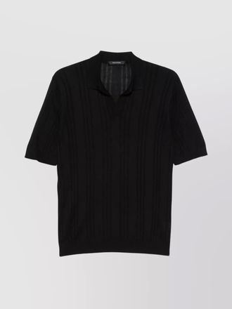 Tagliatore ribbed texture polo shirt