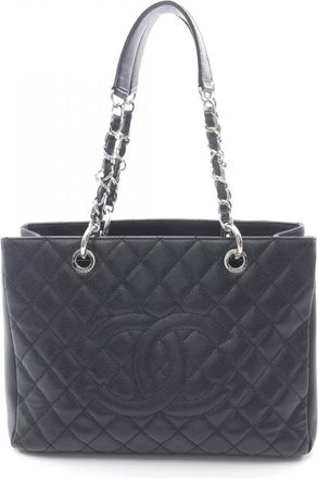 Chanel Black Leather Tote Bag (Pre-Owned)