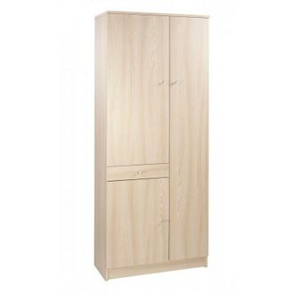 OEM Armario Multiusos De Tres Puertas Y Un Caj&oacute;n Olmo Claro 77x34x H183 Cm