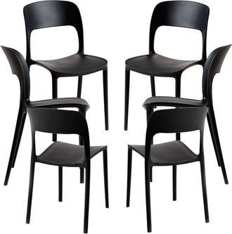 Regalos Miguel Packs Sillas Jard&iacute;n - Pack 6 Sillas Inis - Negro