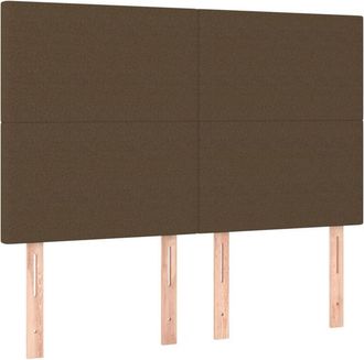 vidaXL Cabeceros 4 Unidades Tela Marr&oacute;n Oscuro 72x5x78/88 Cm Vidaxl