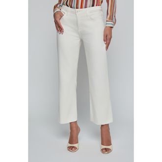 L'agence Wanda Wide Leg Crop Jeans in Light Ecru at Nordstrom, Size 28