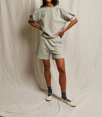 perfectwhitetee Rebecca Puff Sleeve Sweatshirt In Heather Grey