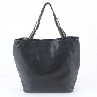Ferragamo Black Leather Handbag Shoulder Bag Tote Bag (Pre-Owned)