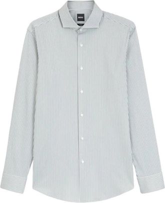 HUGO BOSS Hank Slim-fit Shirt - Heren - Zakelijke Overhemden - Groen - 3XL - Katoen - Overhemden