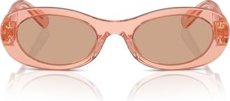 Miu Miu 0mu 06zs Translucent Acetate Oval Sunglasses