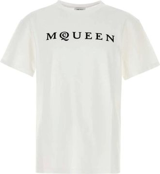 Alexander McQueen Tops, Heren, Wit, XL, Katoen, Oversized T-shirt