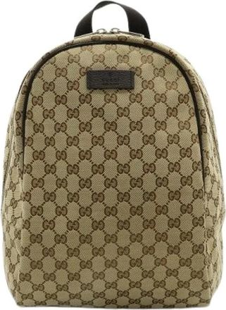 Gucci Pre-owned Backpacks, female, Beige, Size: ONE SIZE Pre-owned Canvas Backpack