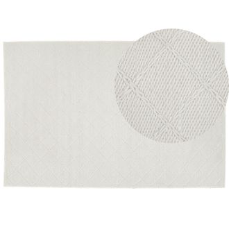 Beliani Beliani - Alfombra Blanco Crema De Lana Con Algod&oacute;n 160 X 230 Cm Rectangular Tejido A Mano Con Motivos Geom&eacute;tricos Boho Ellek